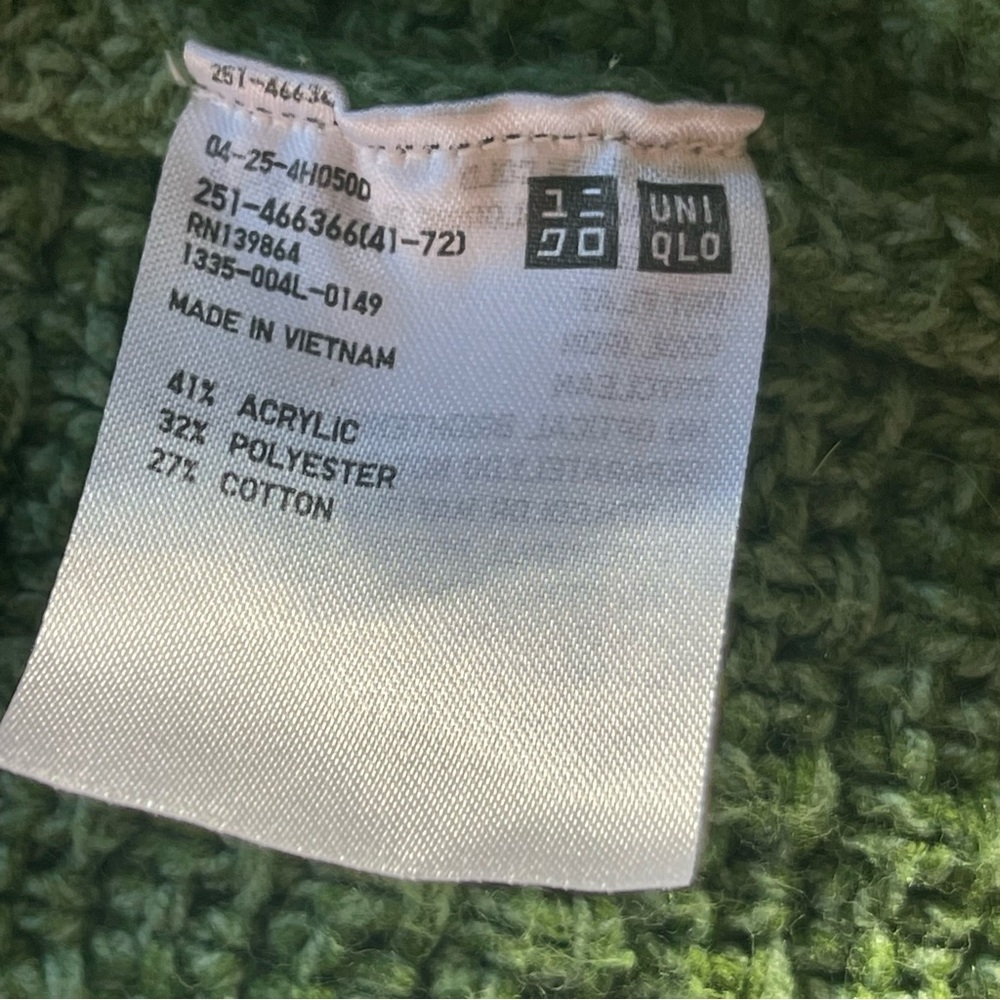 Uniqlo Green Knitted Cardigan Size Small - Picture 5 of 8